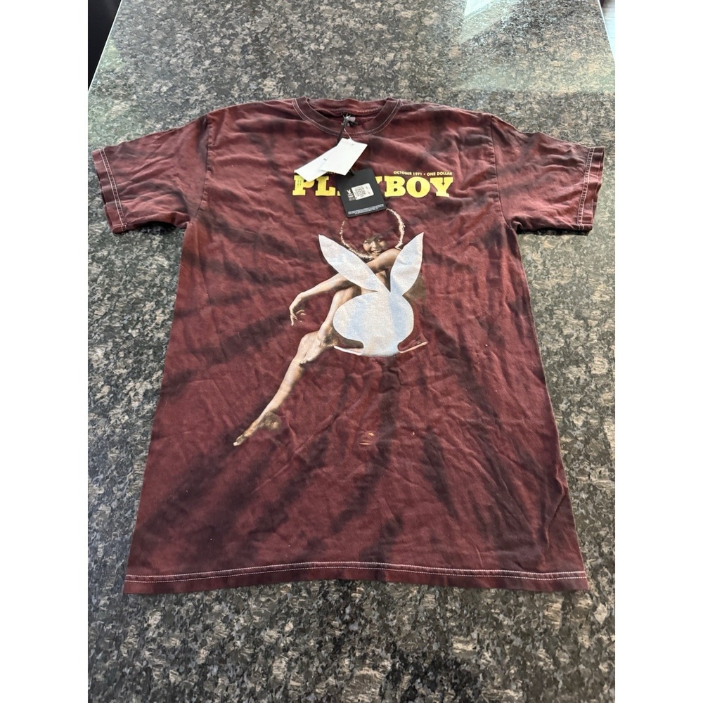 Playboy T Shirt October 1971 Sz Small Darine Stern First Black Female Cover Girl